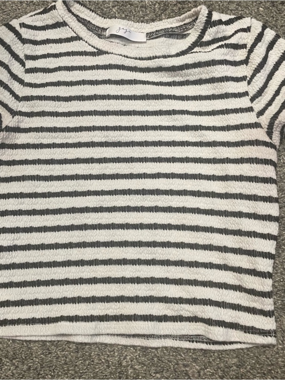 Striped Crop top - White and Black - Picture 1 of 2